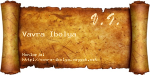 Vavra Ibolya névjegykártya