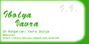 ibolya vavra business card